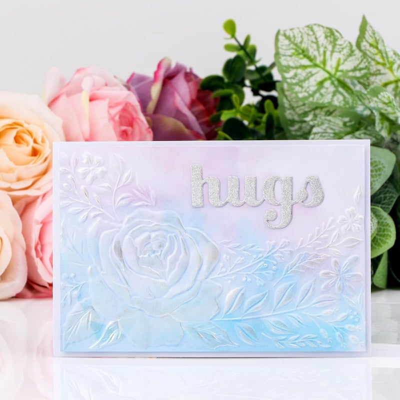 BAOFALI 3D Embossing Folder for Card Making, Rose Clear Plastic Texture Fades Embossing Folder Template for Scrapbooking and Other Paper Craft Album Stamps DIY Decoration - Image 4
